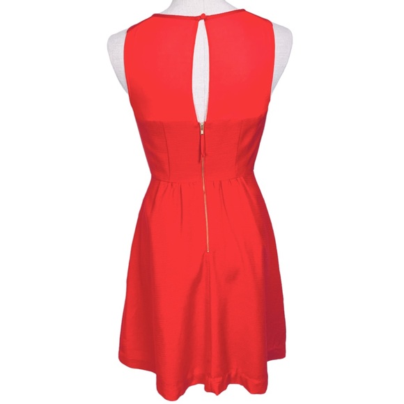 Maeve Red Dress with Sheer Panel and Criss Cross Neckline sz 0 - Picture 12 of 16